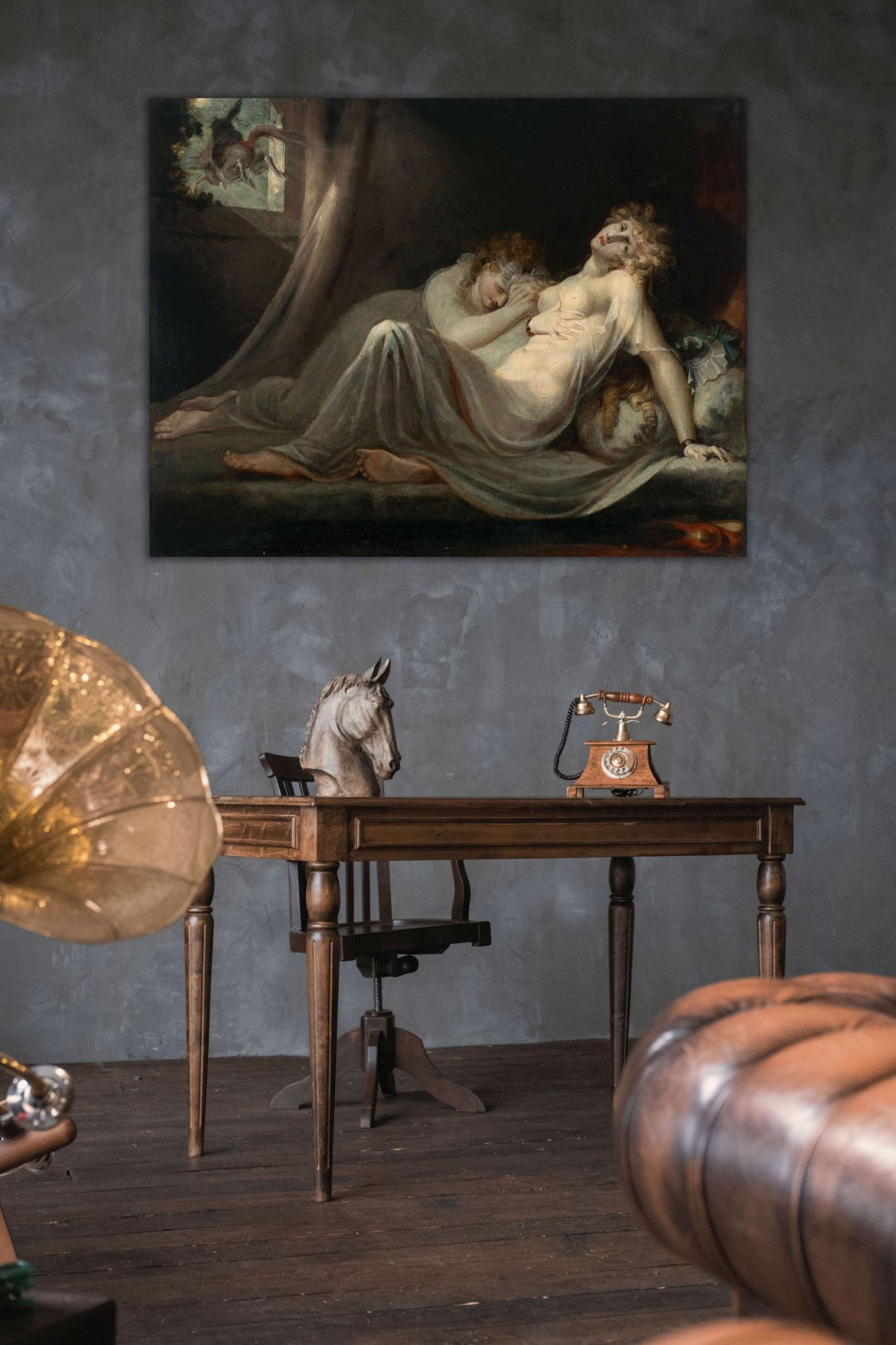 Reprodukcija „Inkubas palieka dvi jaunas moteris“, Henry Fuseli