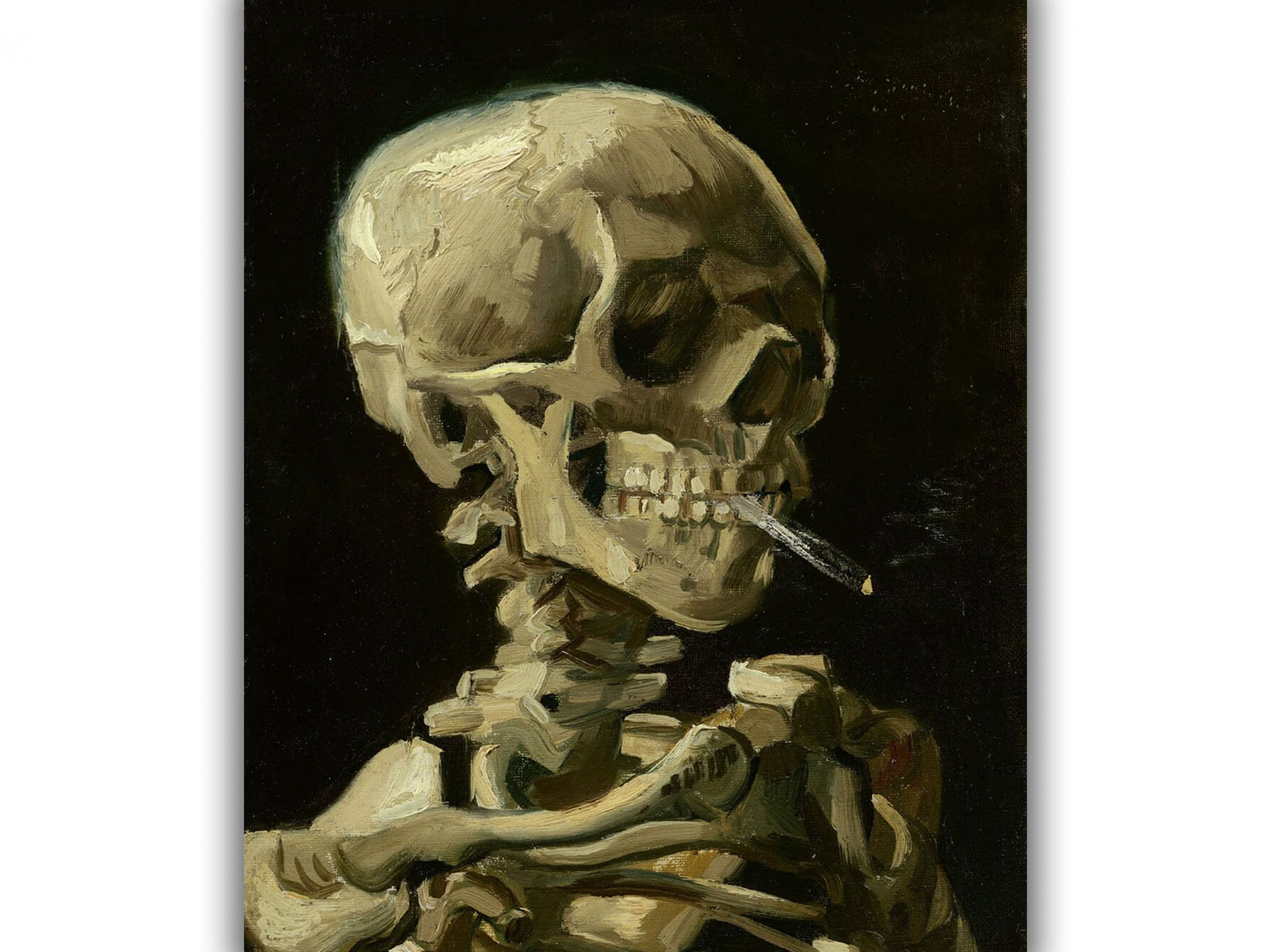 Reprodukcija „Skeletas su degančia cigarete“, Vincent van Gogh