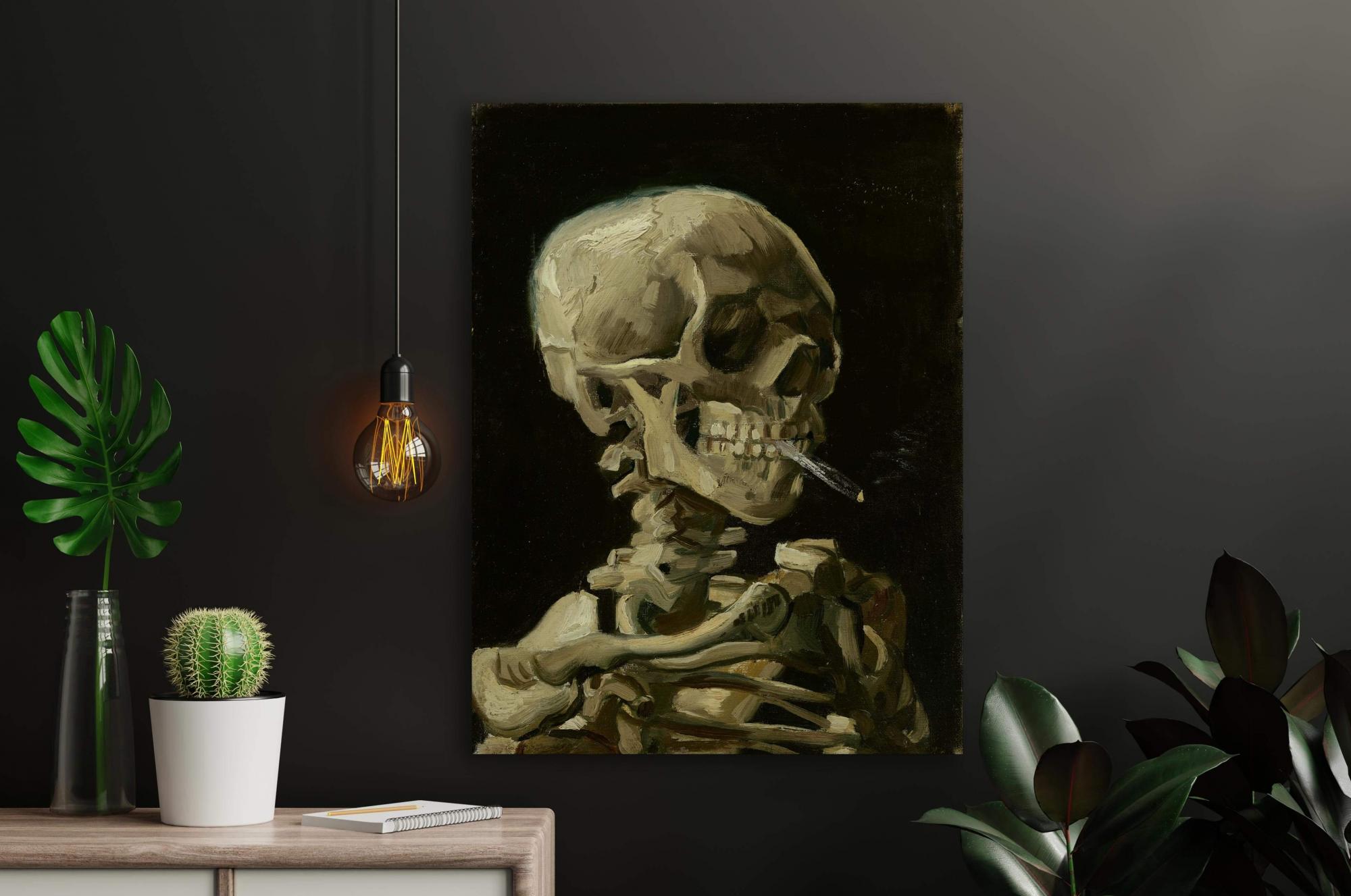Reprodukcija „Skeletas su degančia cigarete“, Vincent van Gogh