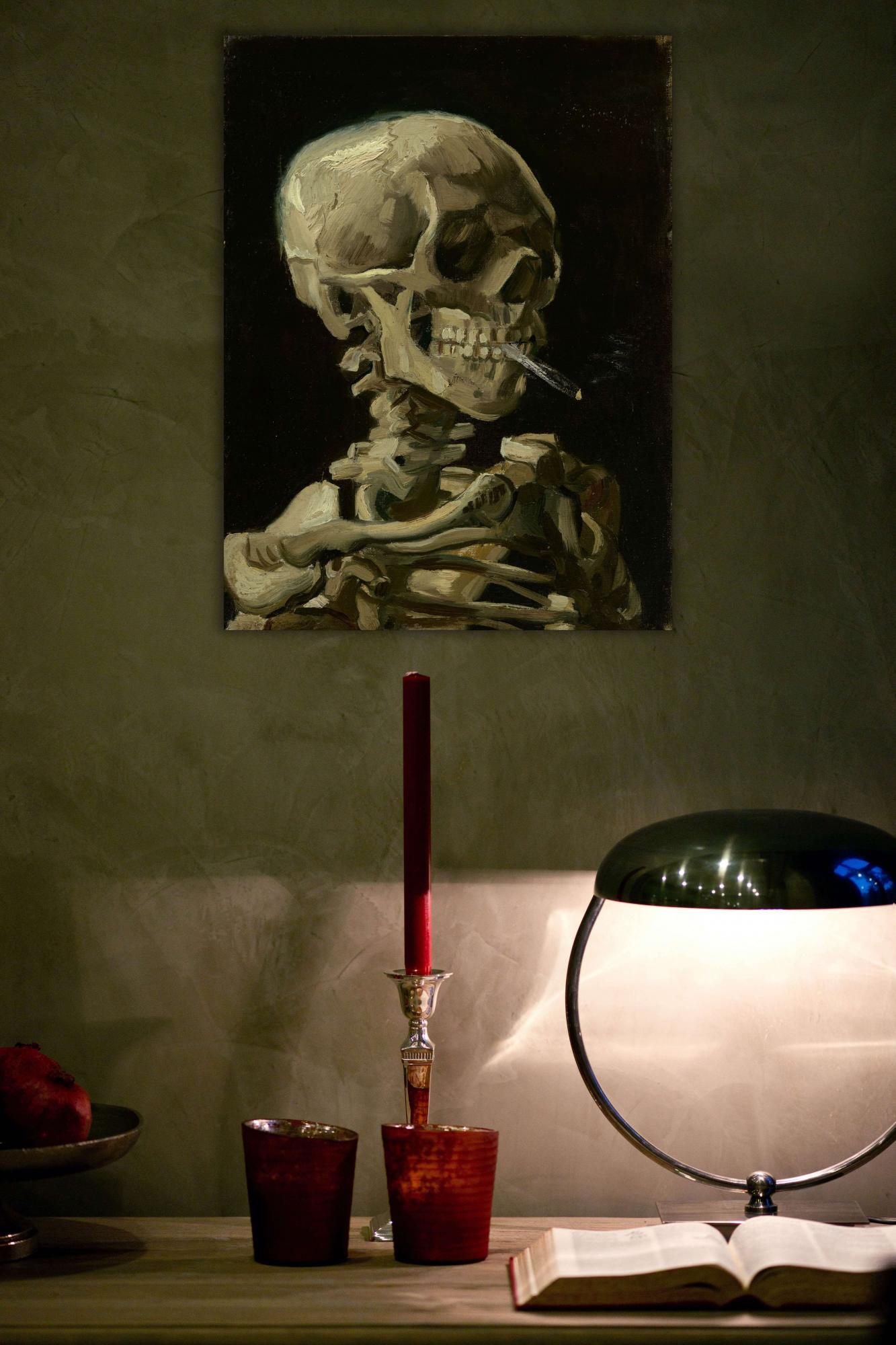 Reprodukcija „Skeletas su degančia cigarete“, Vincent van Gogh