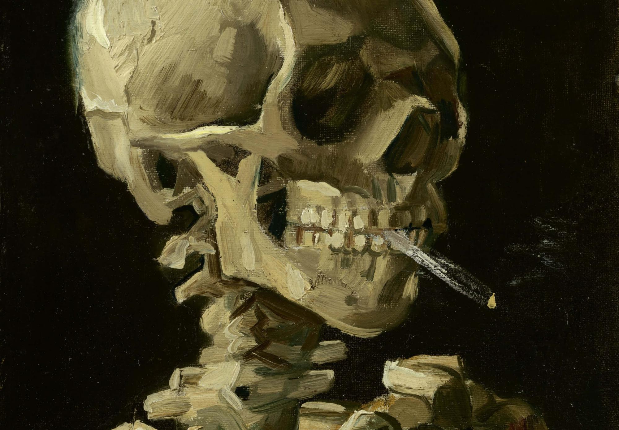 Reprodukcija „Skeletas su degančia cigarete“, Vincent van Gogh