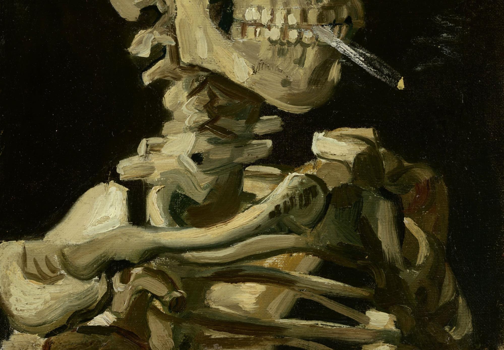 Reprodukcija „Skeletas su degančia cigarete“, Vincent van Gogh