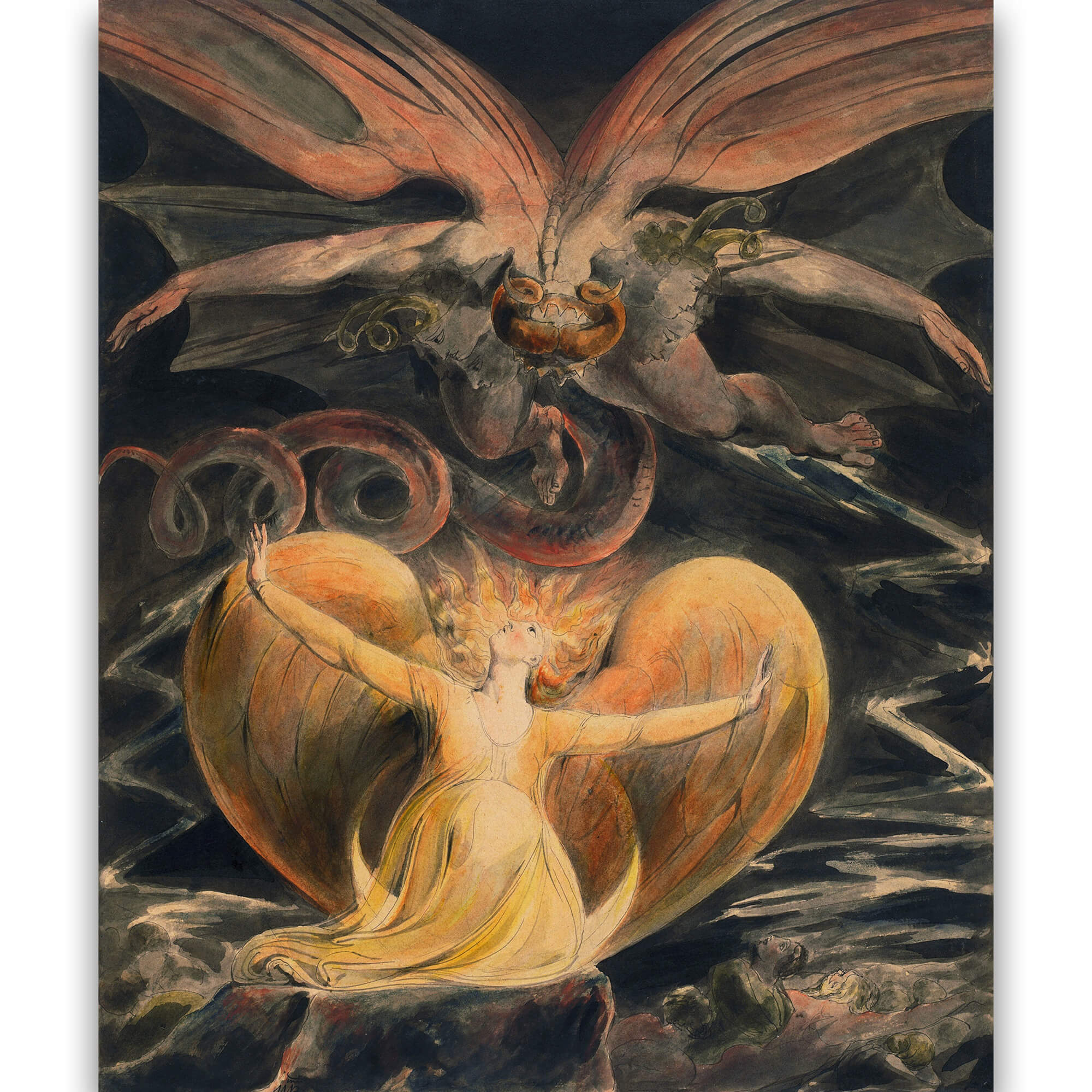 Reprodukcija „Didysis raudonasis drakonas ir moteris, apsivilkusi saulę“, William Blake