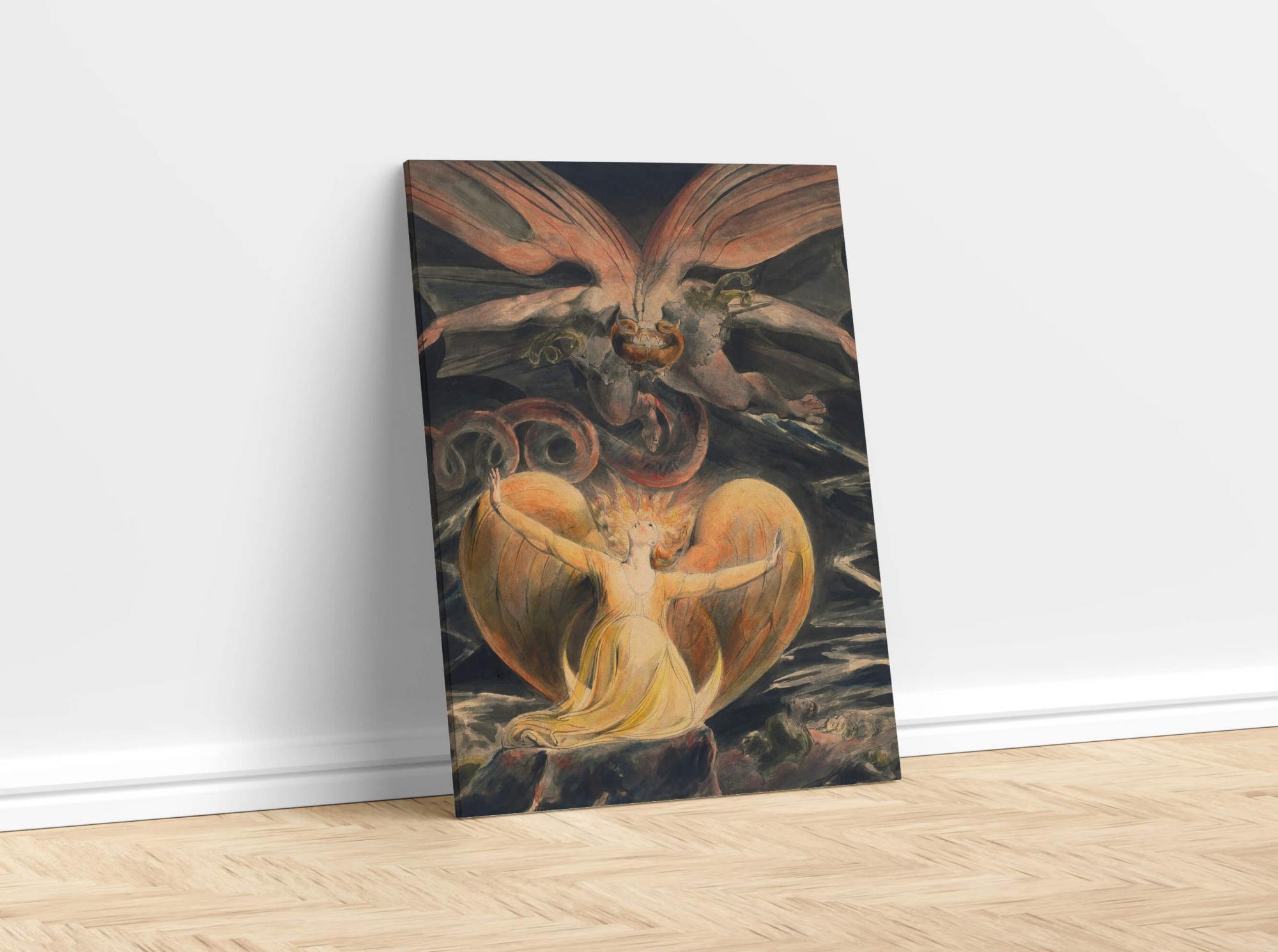 Reprodukcija „Didysis raudonasis drakonas ir moteris, apsivilkusi saulę“, William Blake