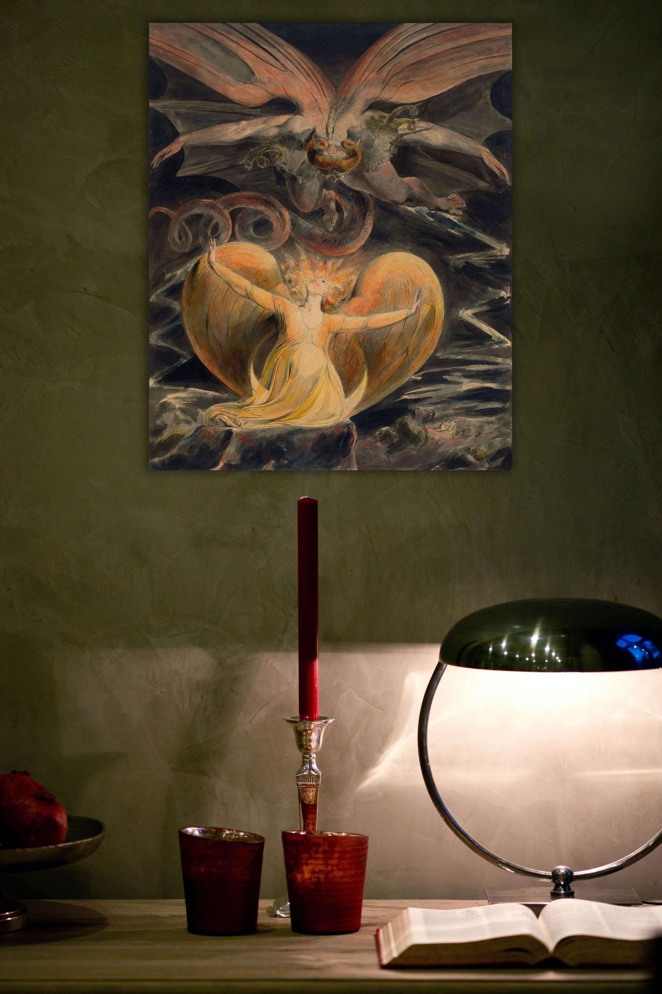 Reprodukcija „Didysis raudonasis drakonas ir moteris, apsivilkusi saulę“, William Blake