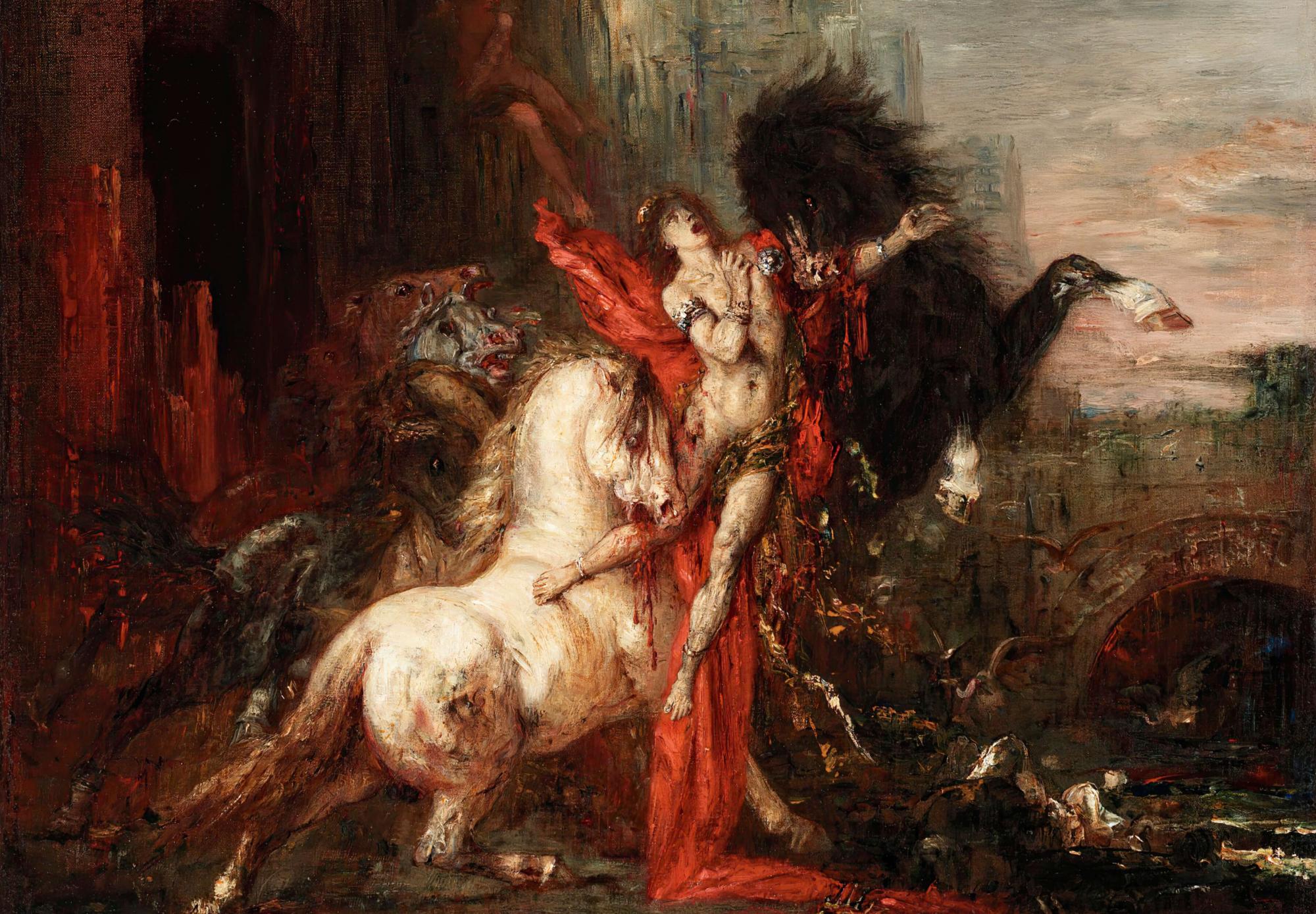 Reprodukcija „Diomedą sudrasko jo žirgai“, Gustave Moreau