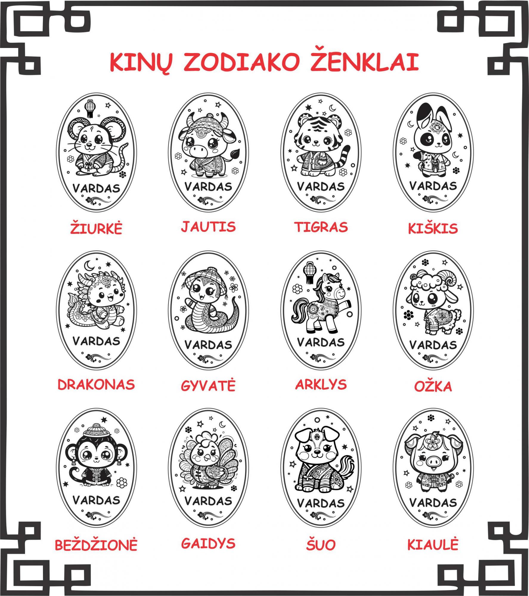 Šaukštelis - Kinų zodiako ženklai