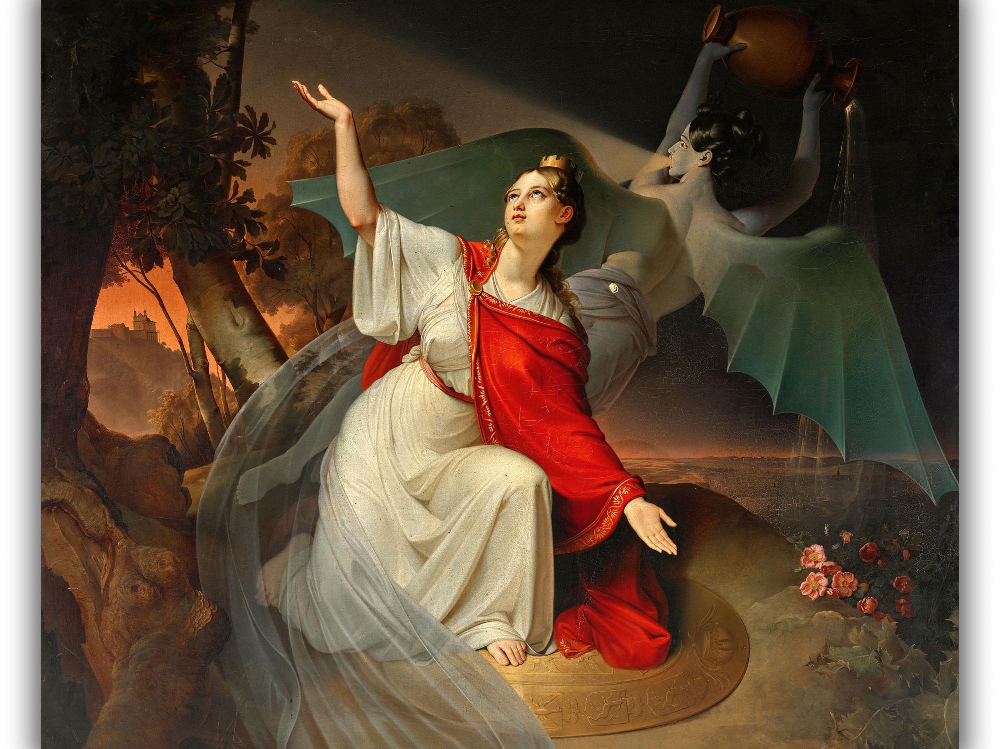 Reprodukcija „Austrija ir cholera“, Leopold Bucher, (1835)