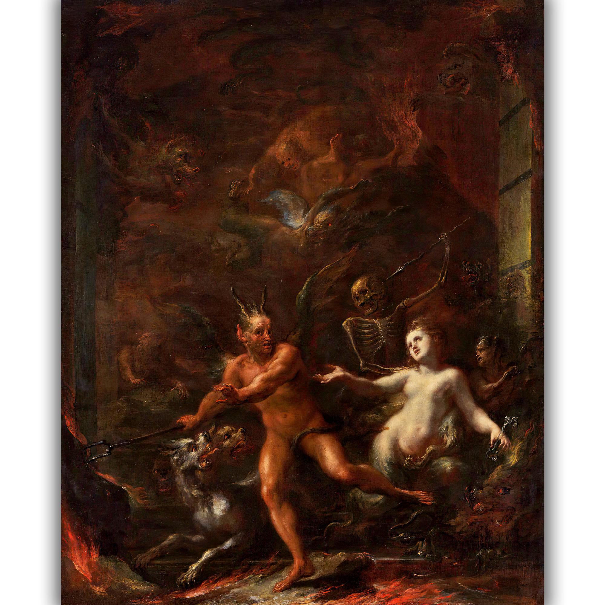 Reprodukcija „Pragaro vartai“, Giacomo Del Po, (1708)