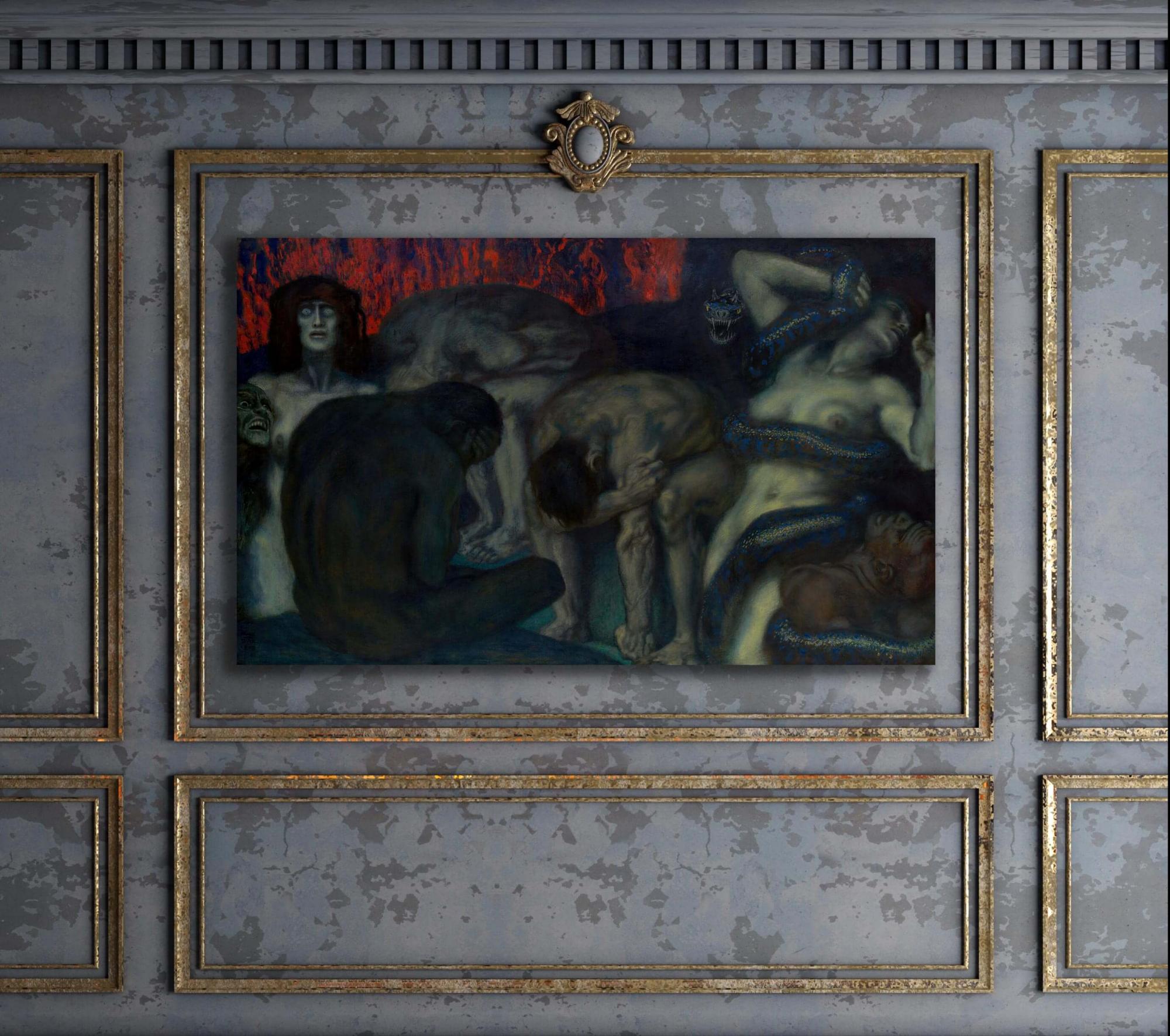 Reprodukcija „Pragaras“, Franz von Stuck