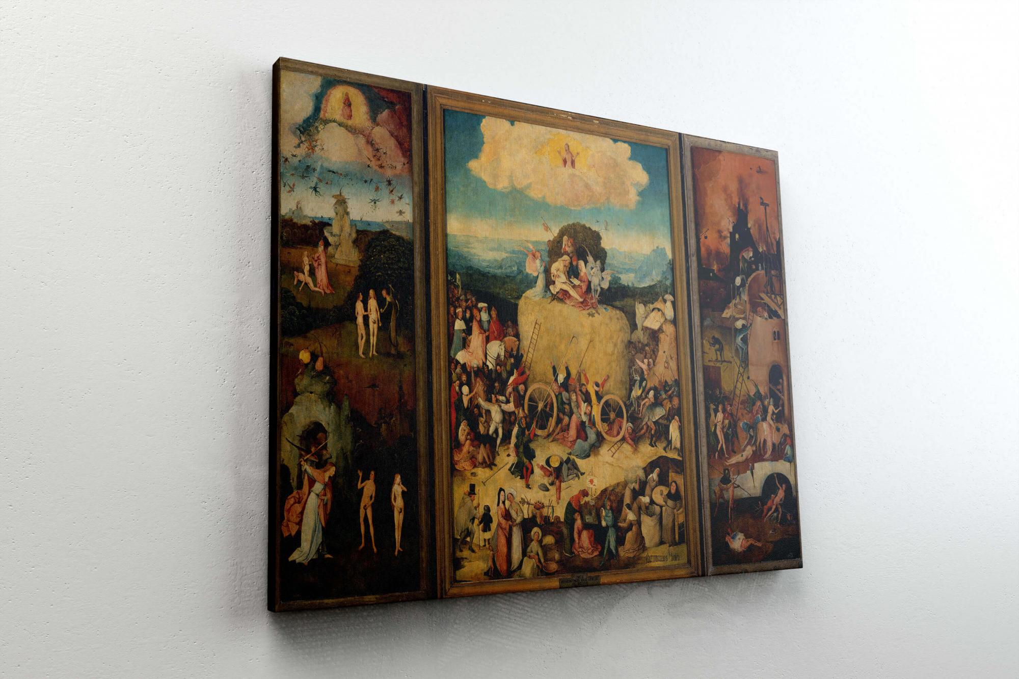 Reprodukcija „Šieno vežimo triptikas“, Hieronymus Bosch, (1516)