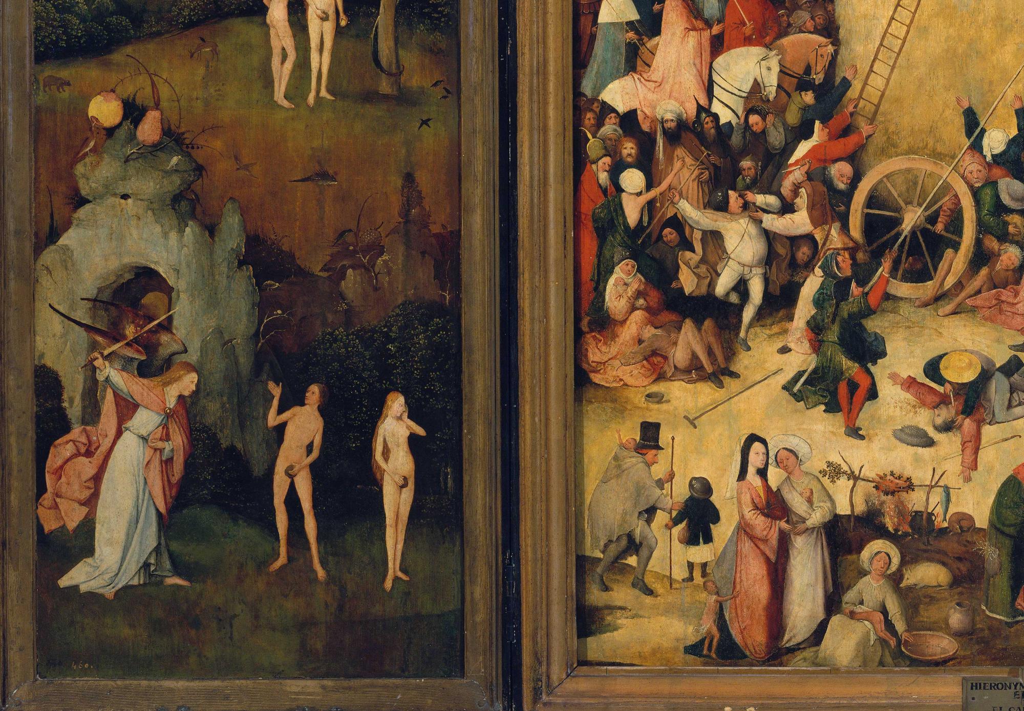 Reprodukcija „Šieno vežimo triptikas“, Hieronymus Bosch, (1516)