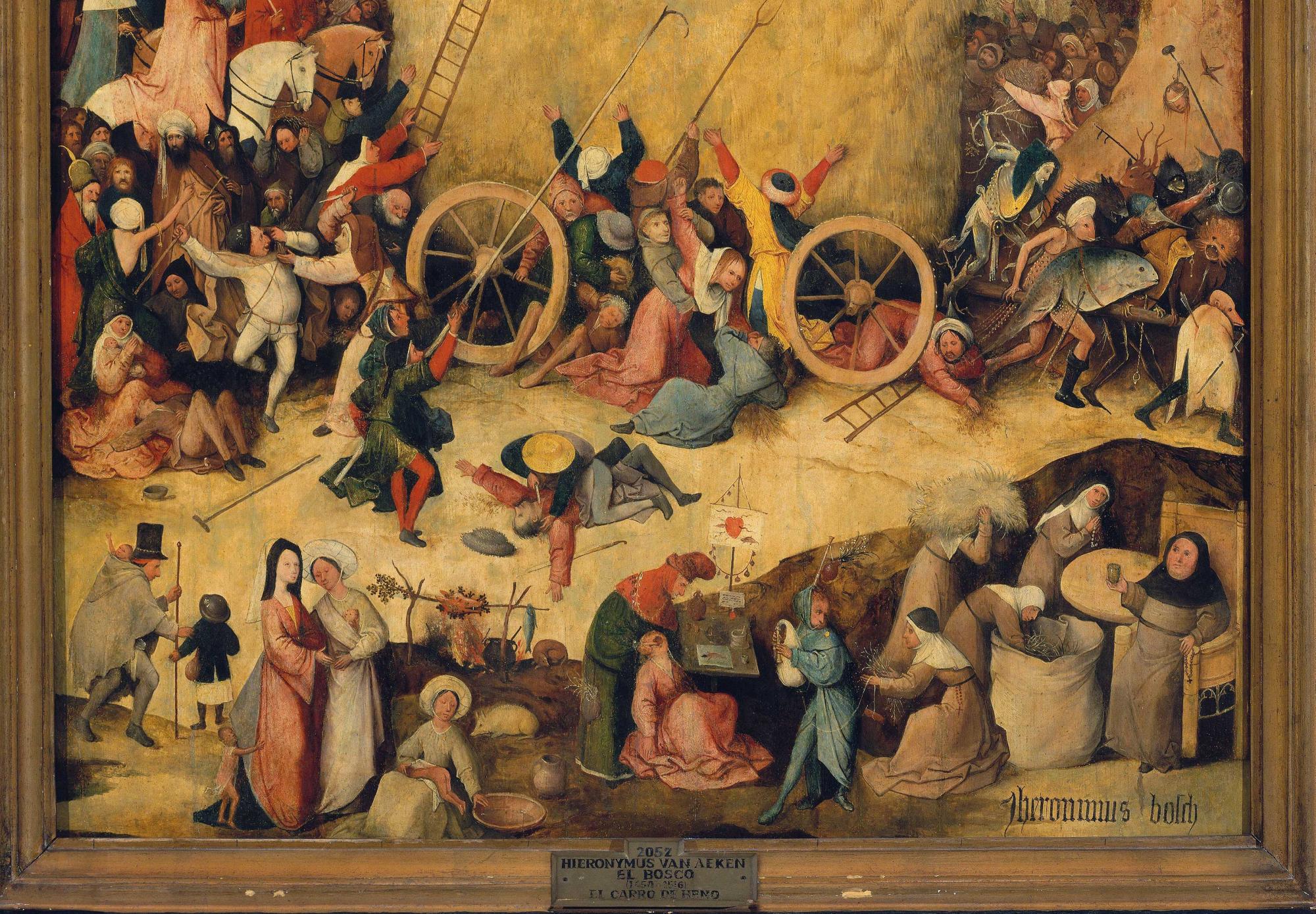 Reprodukcija „Šieno vežimo triptikas“, Hieronymus Bosch, (1516)
