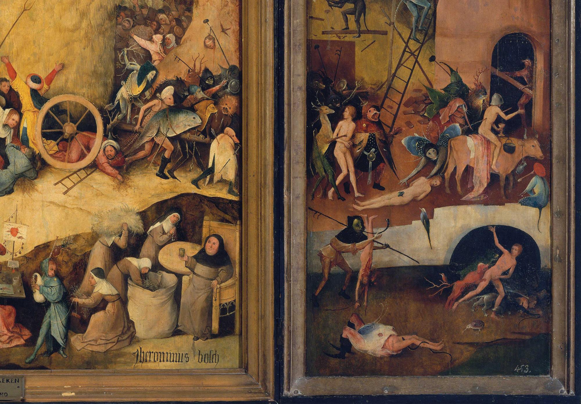 Reprodukcija „Šieno vežimo triptikas“, Hieronymus Bosch, (1516)