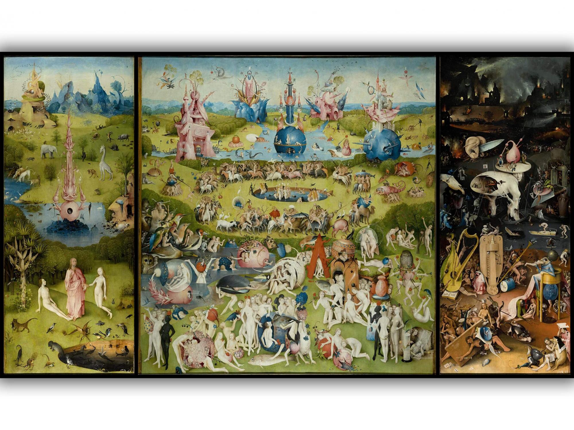 Reprodukcija „Dieviškųjų malonumų sodas“, Hieronymus Bosch, (1515)