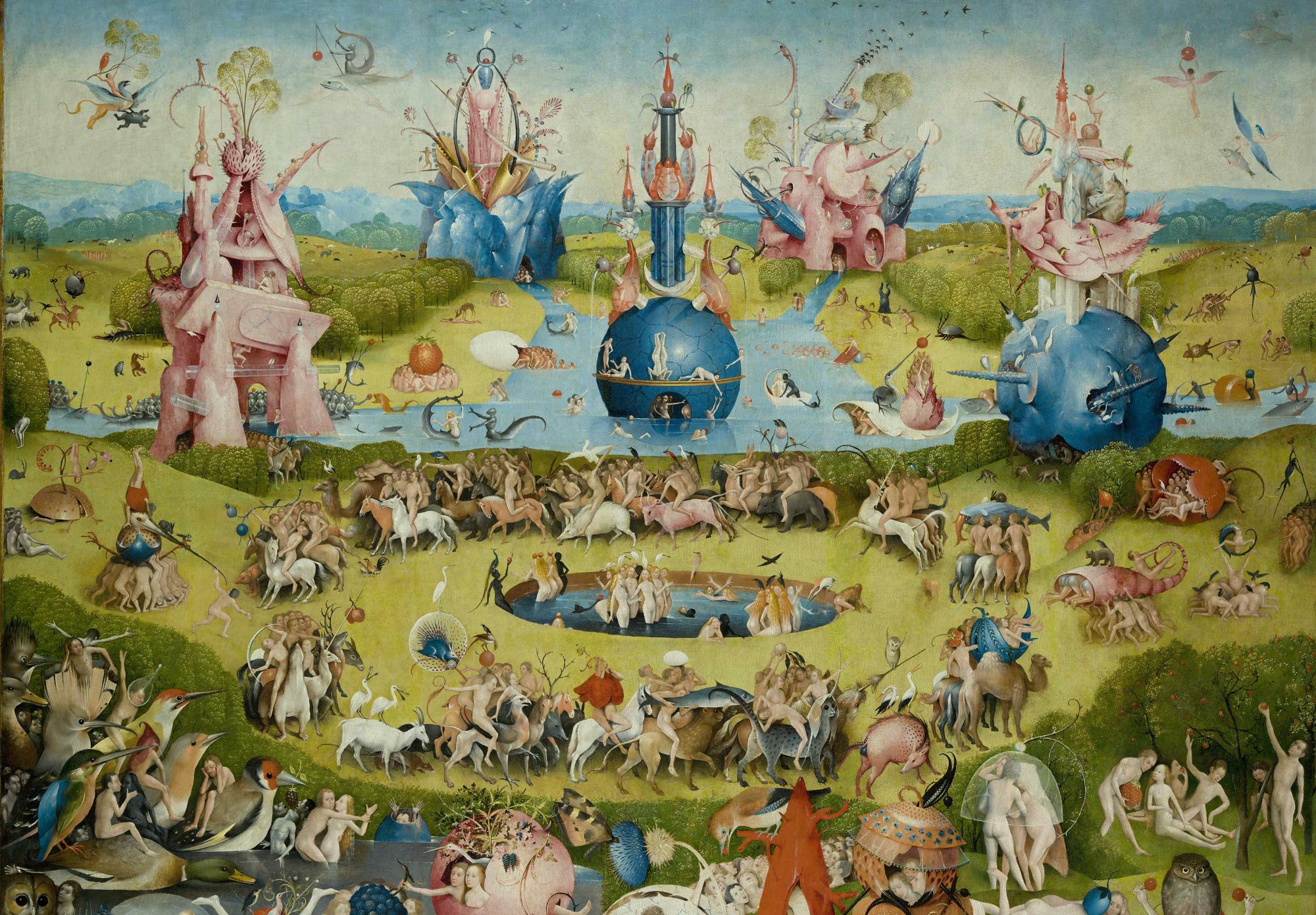 Reprodukcija „Dieviškųjų malonumų sodas“, Hieronymus Bosch, (1515)