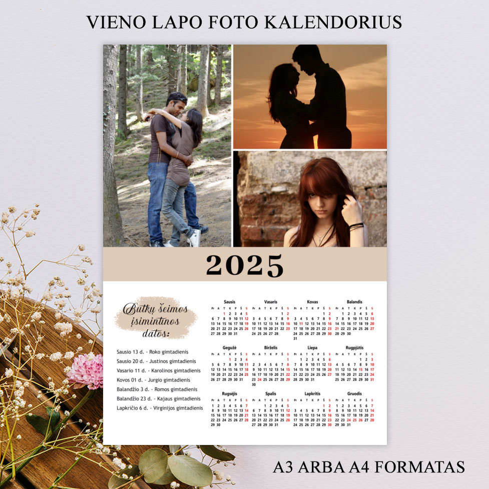 Vieno lapo foto kalendorius (VLK-47)