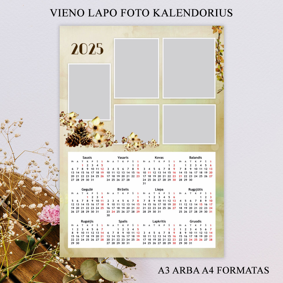 Vieno lapo foto kalendorius (VLK-20)