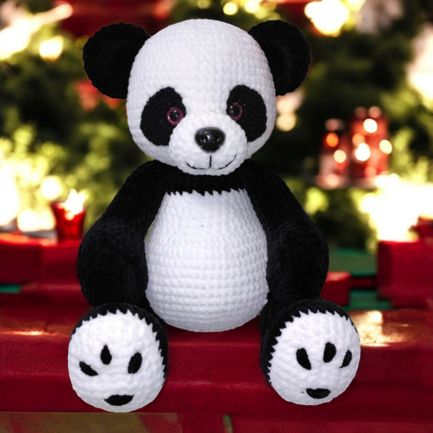 Didelė pliušinė Panda! ~45cm. Kalėdinė Gimtadienio, palankynų, krikštynų, naujagimio dovana..
