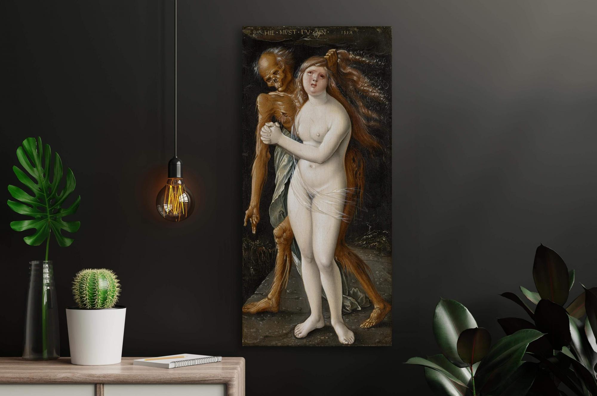 Reprodukcija „Mirtis ir mergelė“, Hans Baldung, (1517)