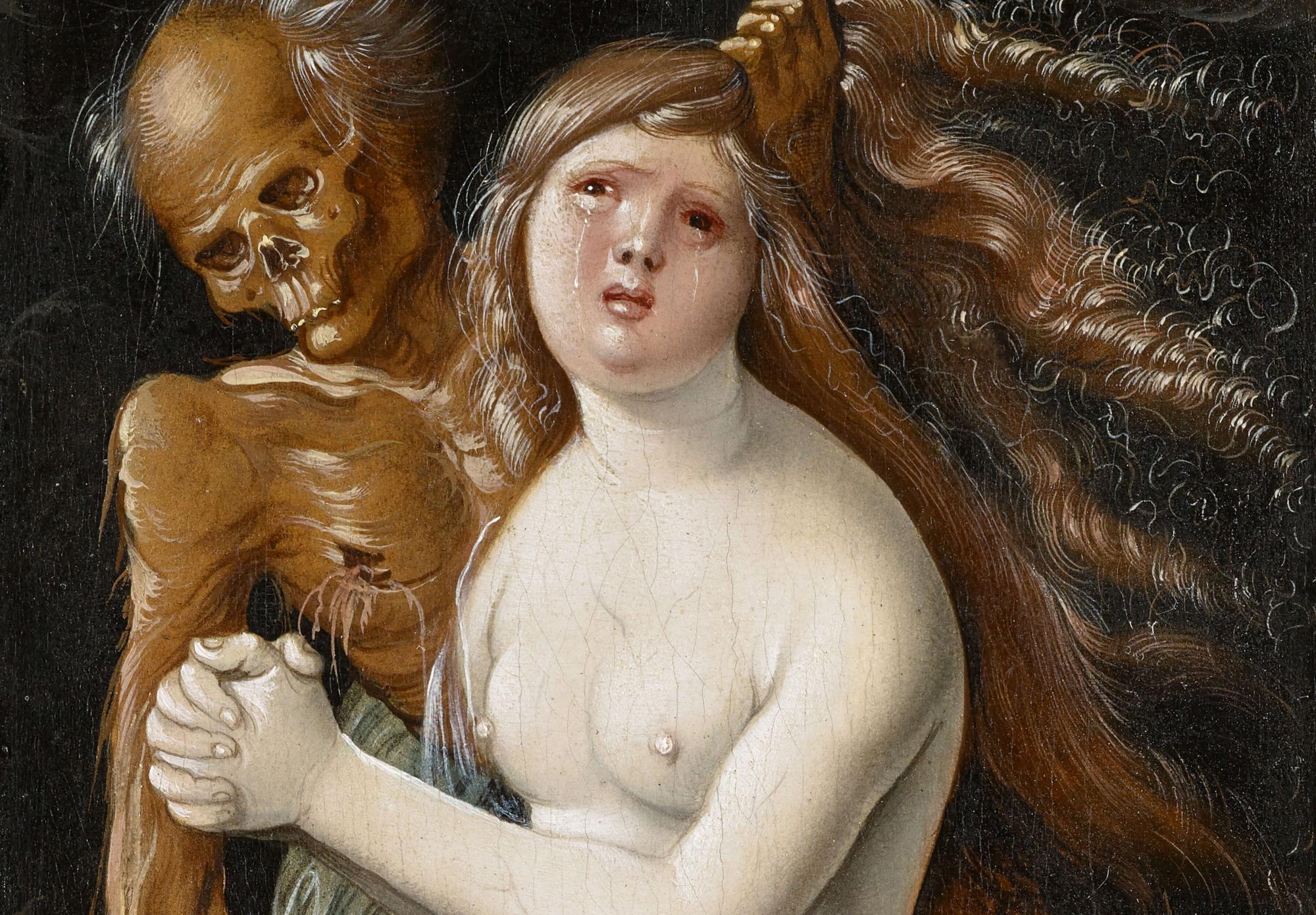 Reprodukcija „Mirtis ir mergelė“, Hans Baldung, (1517)