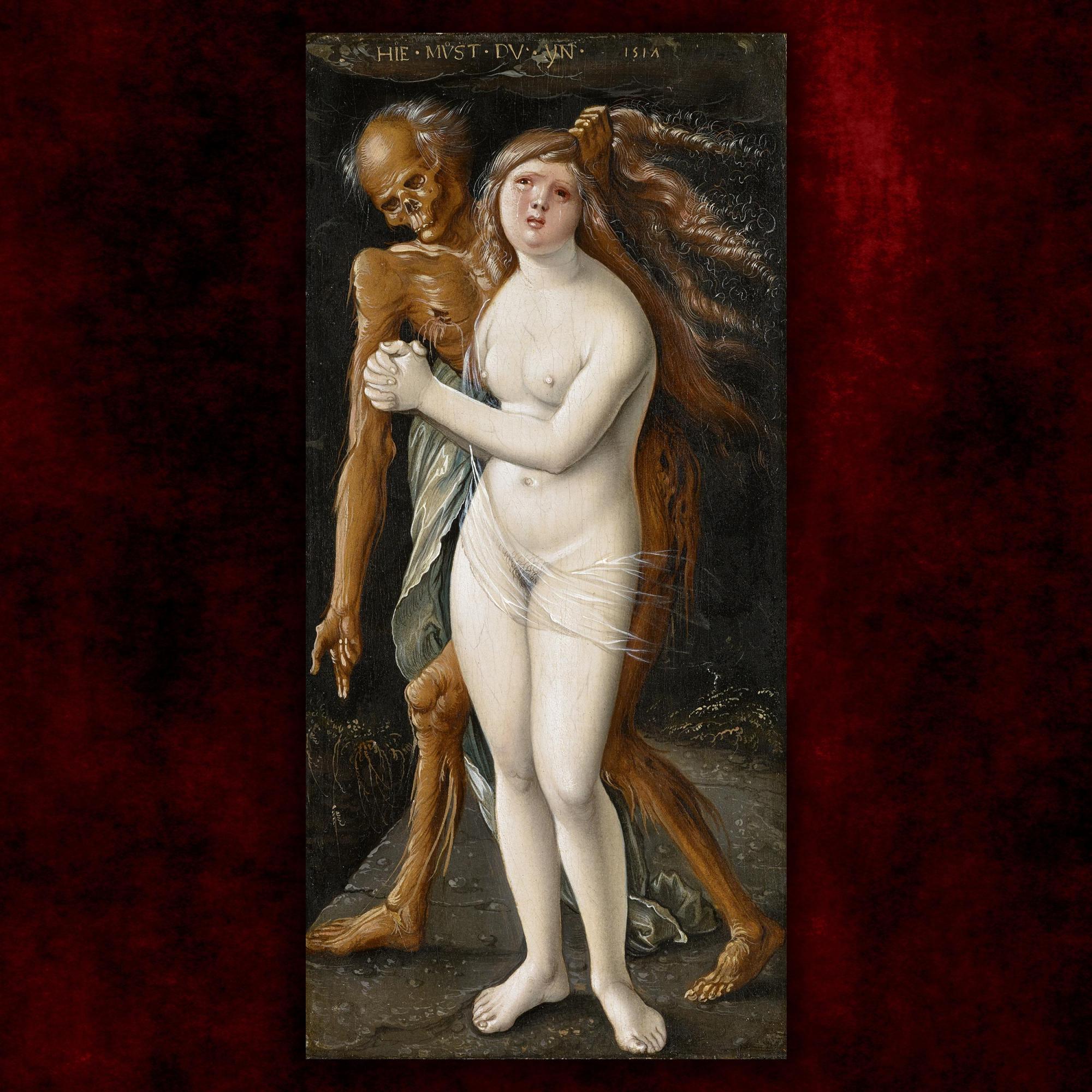 Reprodukcija „Mirtis ir mergelė“, Hans Baldung, (1517)