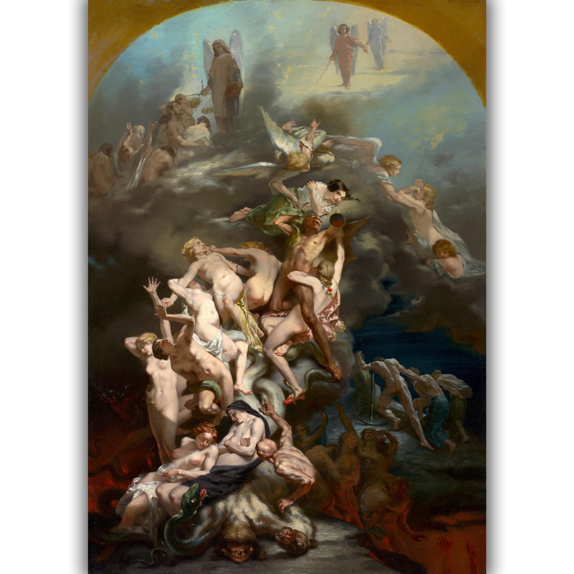 Reprodukcija „Rojus ir pragaras“, Octave Tassaert, (1850)