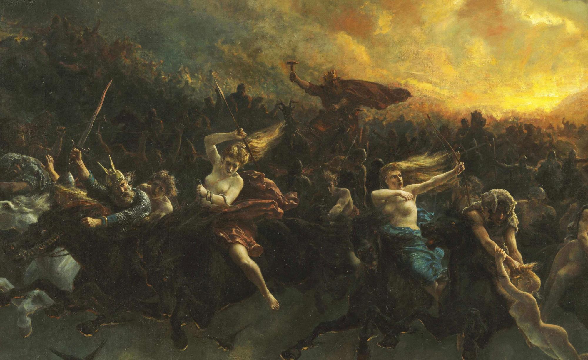 Reprodukcija „Laukinė Odino medžioklė“, Peter Nicolai Arbo, (1872)