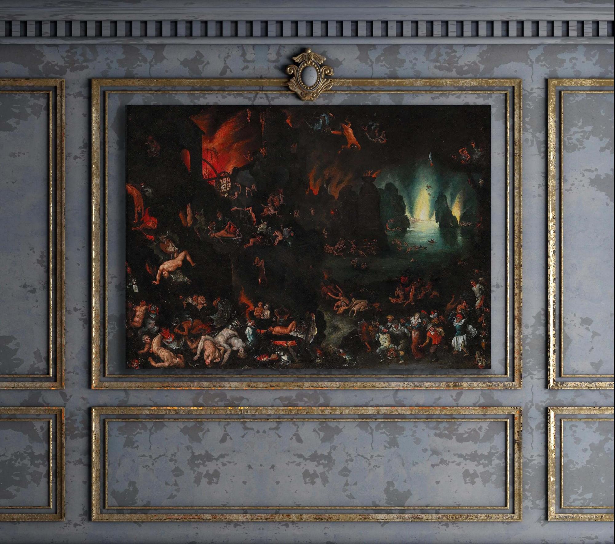 Reprodukcija „Pragaro scena“, Jan Brueghel The Elder