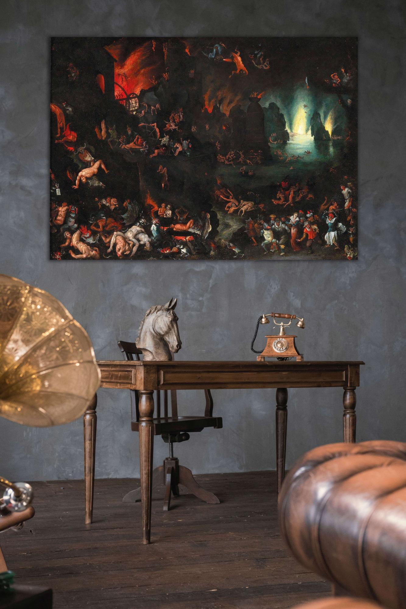 Reprodukcija „Pragaro scena“, Jan Brueghel The Elder