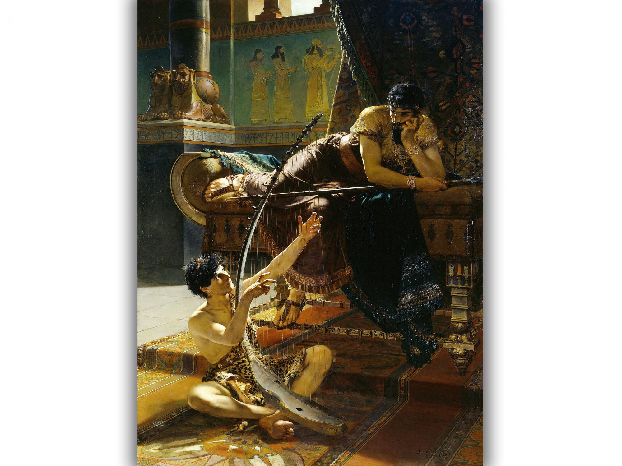 Reprodukcija „Dovydas ir Saulius“, Julius Kronberg, (1885)