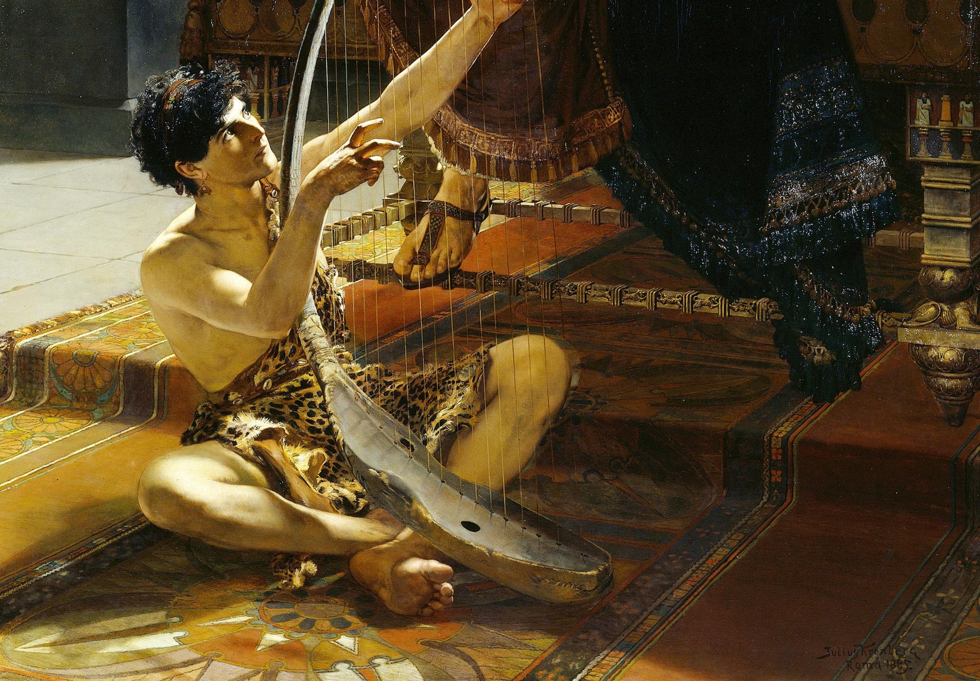 Reprodukcija „Dovydas ir Saulius“, Julius Kronberg, (1885)