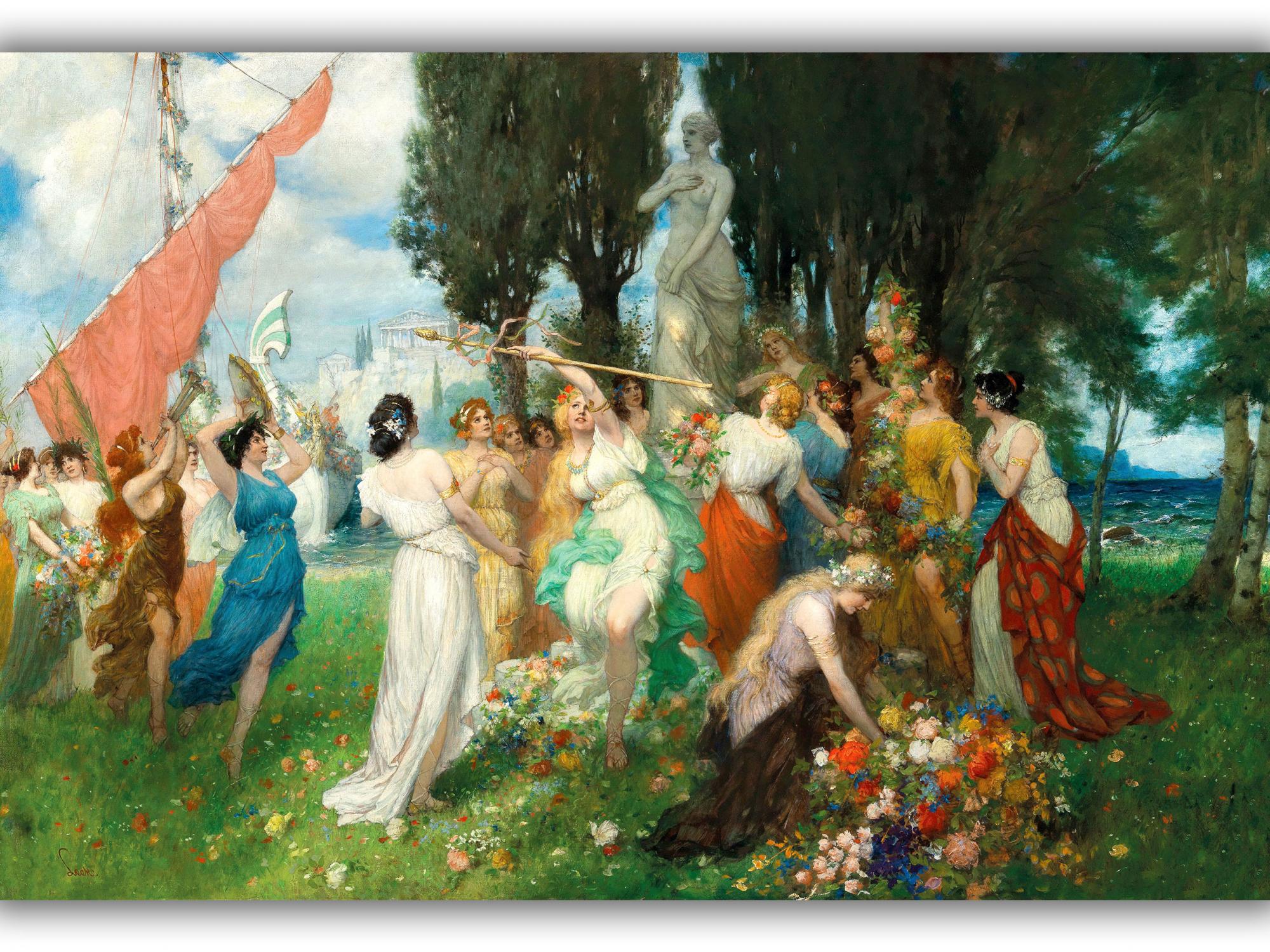 Reprodukcija „Pavasario Floros festivalis“, Ferdinand Leeke