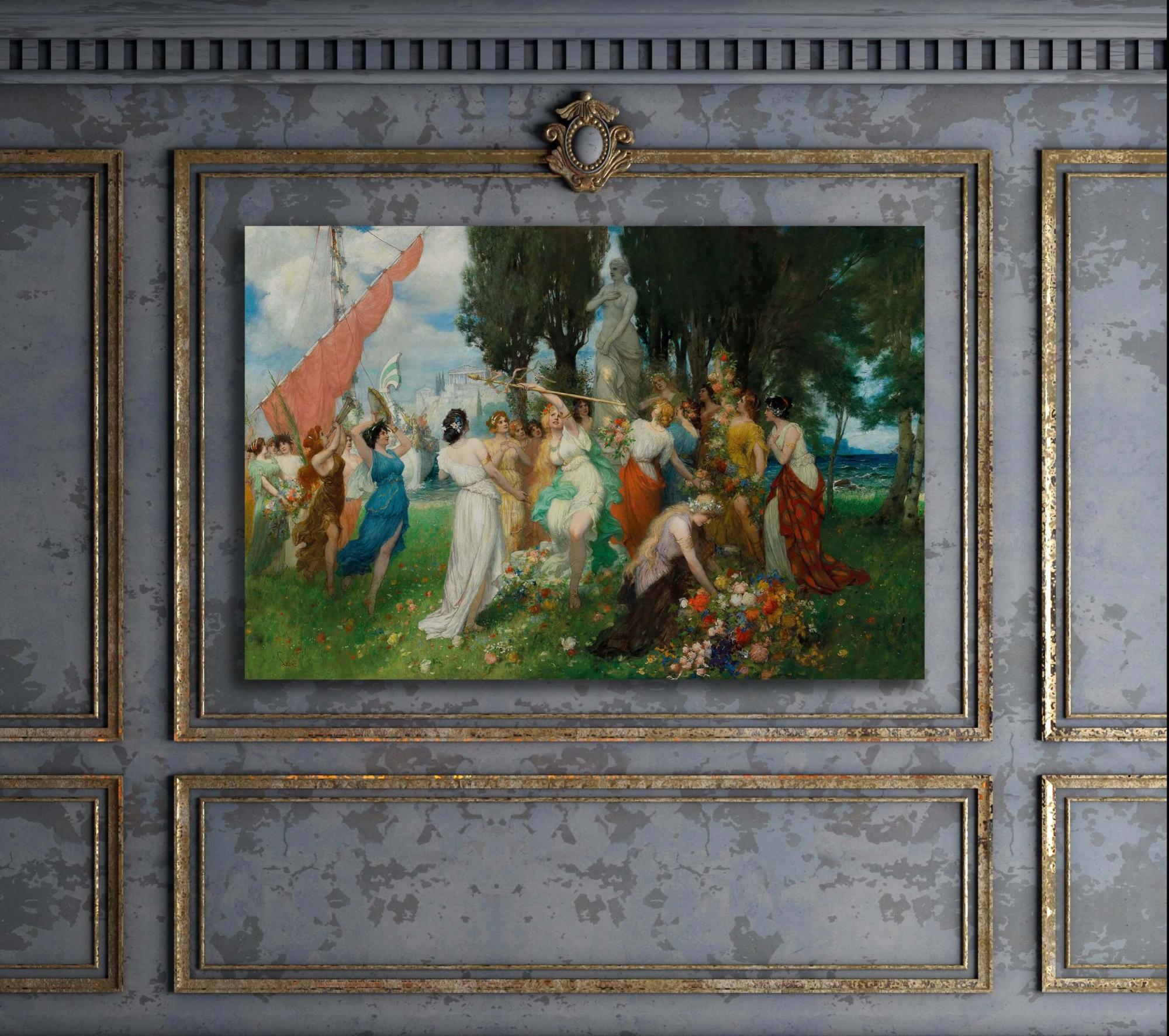 Reprodukcija „Pavasario Floros festivalis“, Ferdinand Leeke