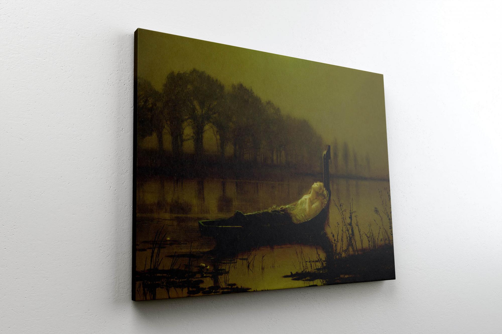 Reprodukcija „Šaloto dama“, John Atkinson Grimshaw