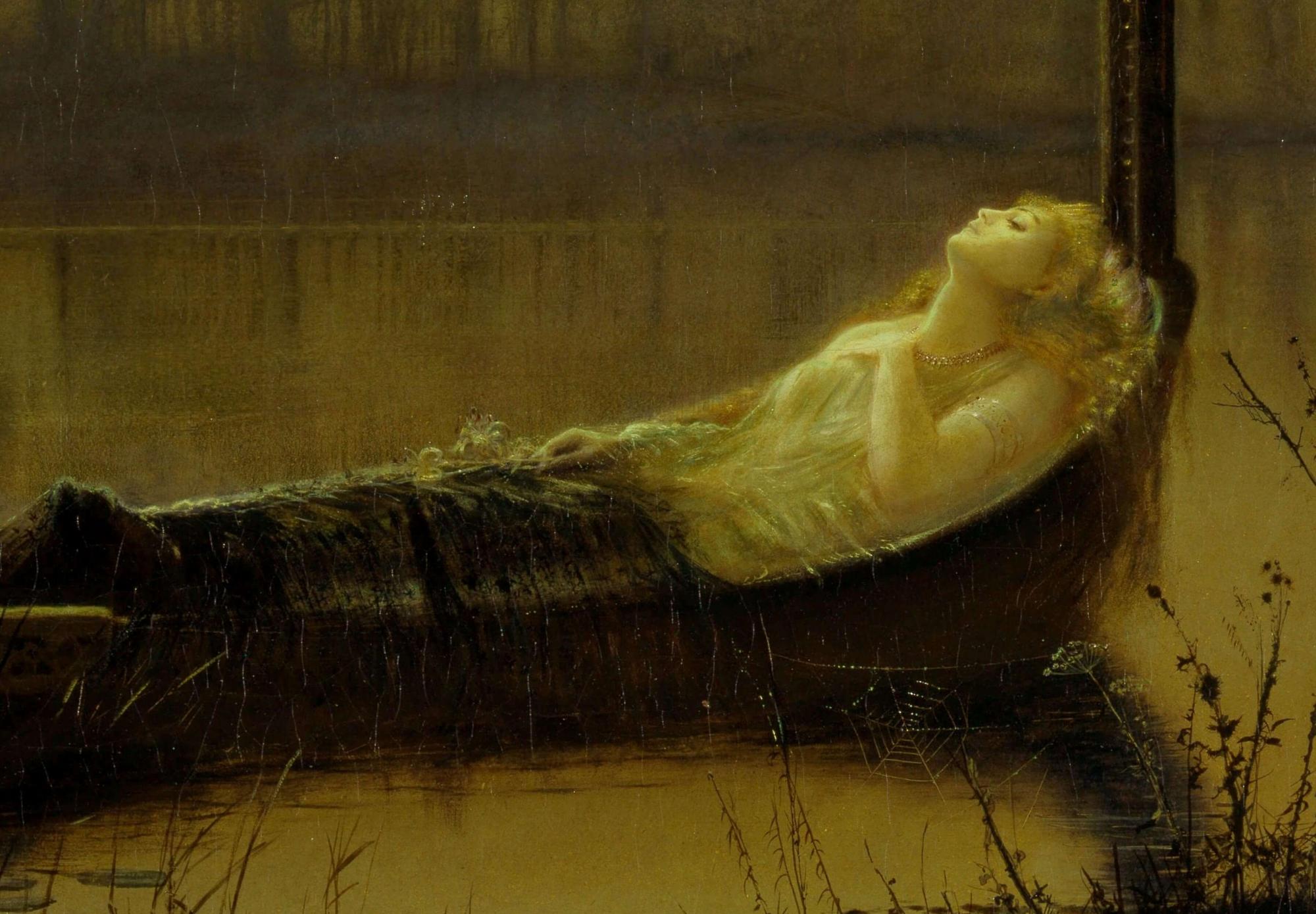 Reprodukcija „Šaloto dama“, John Atkinson Grimshaw