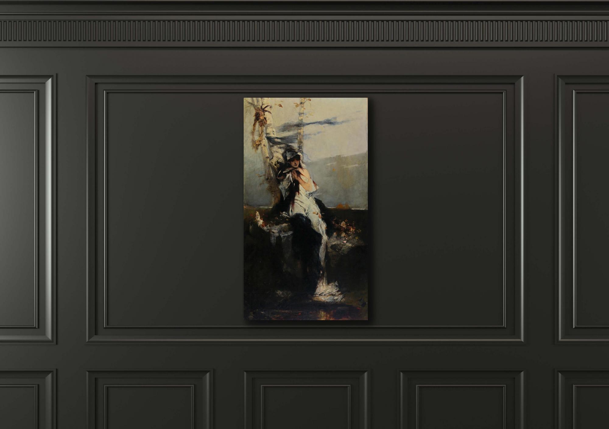 Reprodukcija „Laukimas“, Raphael von Ambros, (1880)