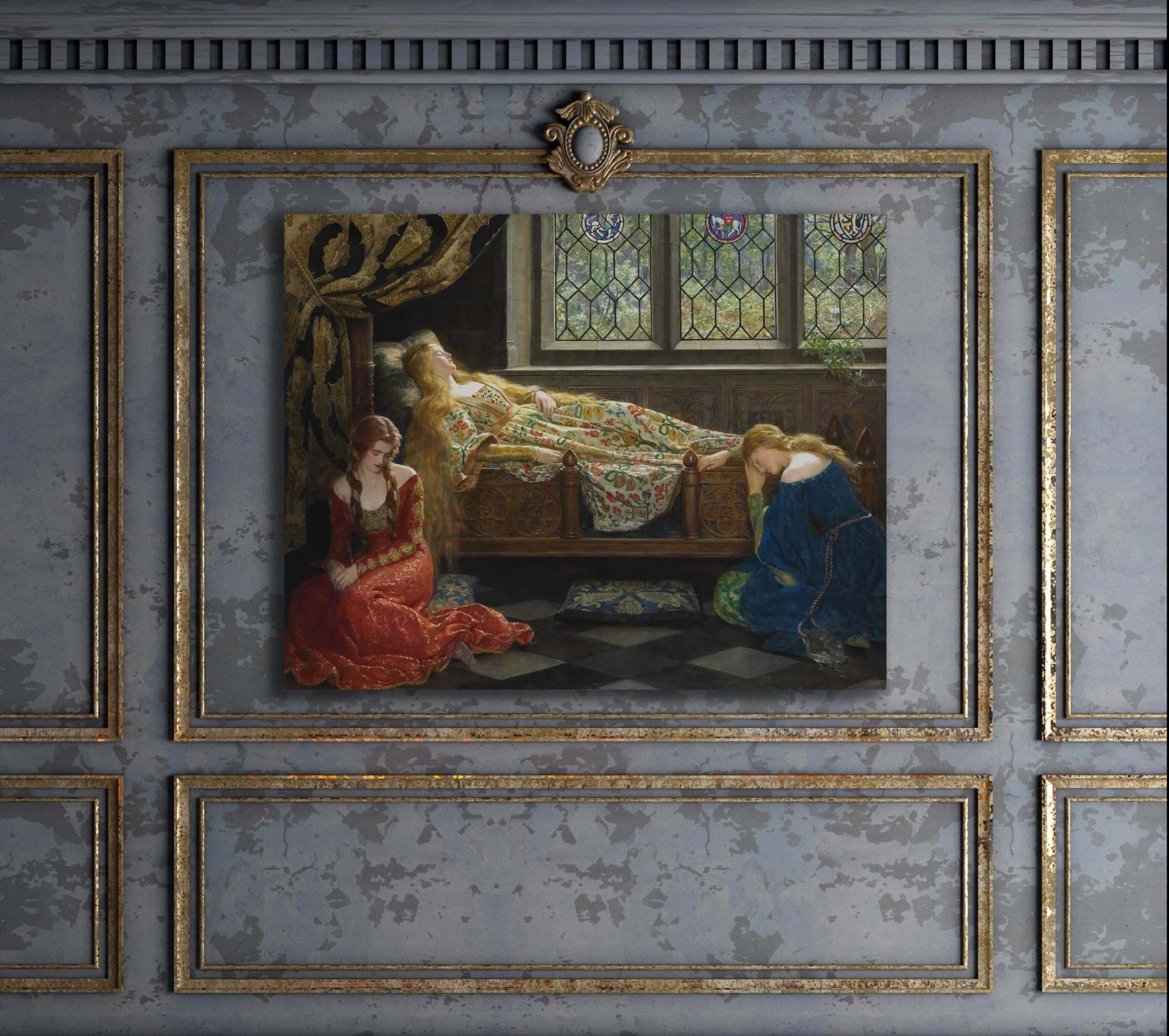 Reprodukcija „Miegančioji gražuolė“, John Collier, (1921)