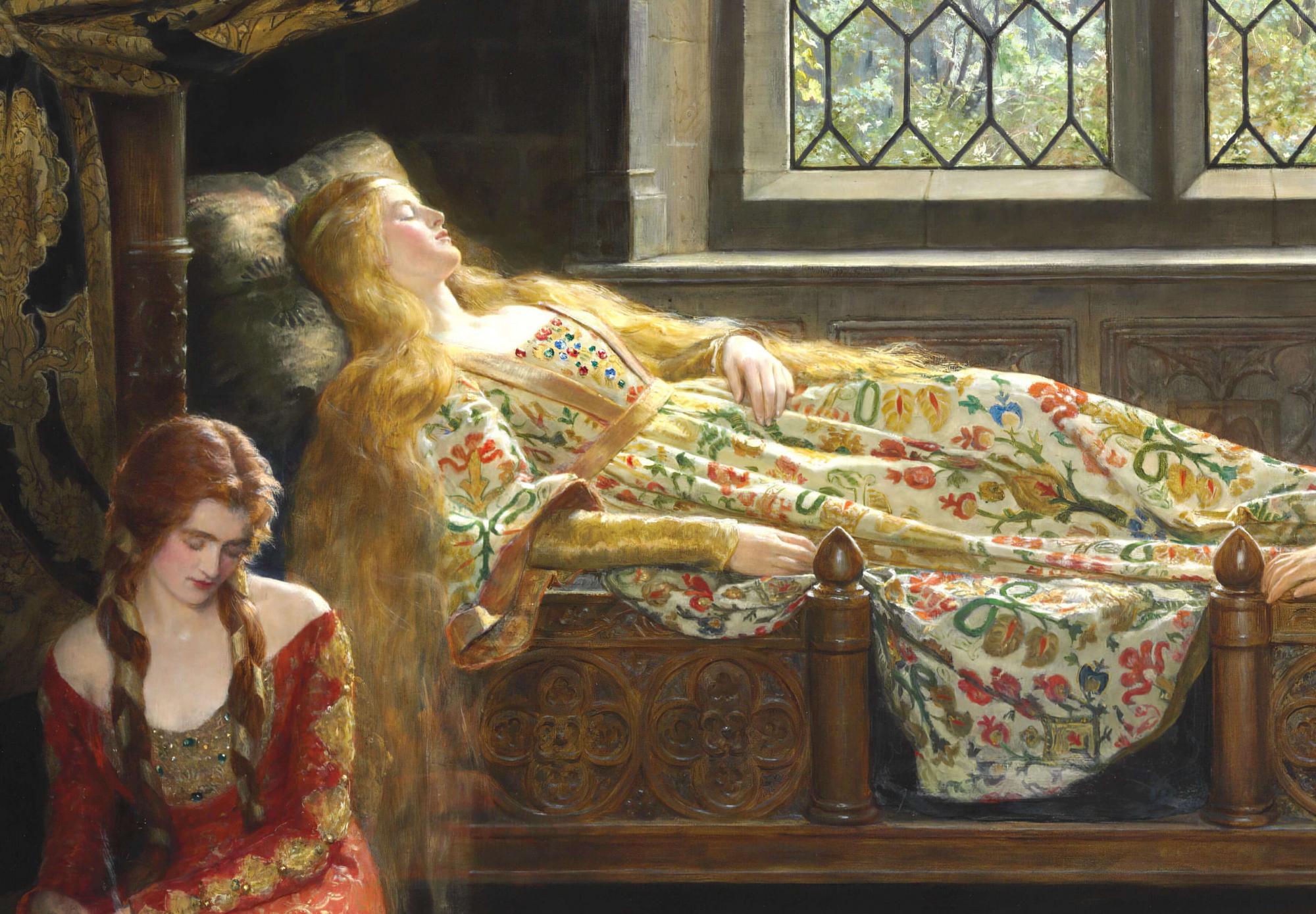 Reprodukcija „Miegančioji gražuolė“, John Collier, (1921)