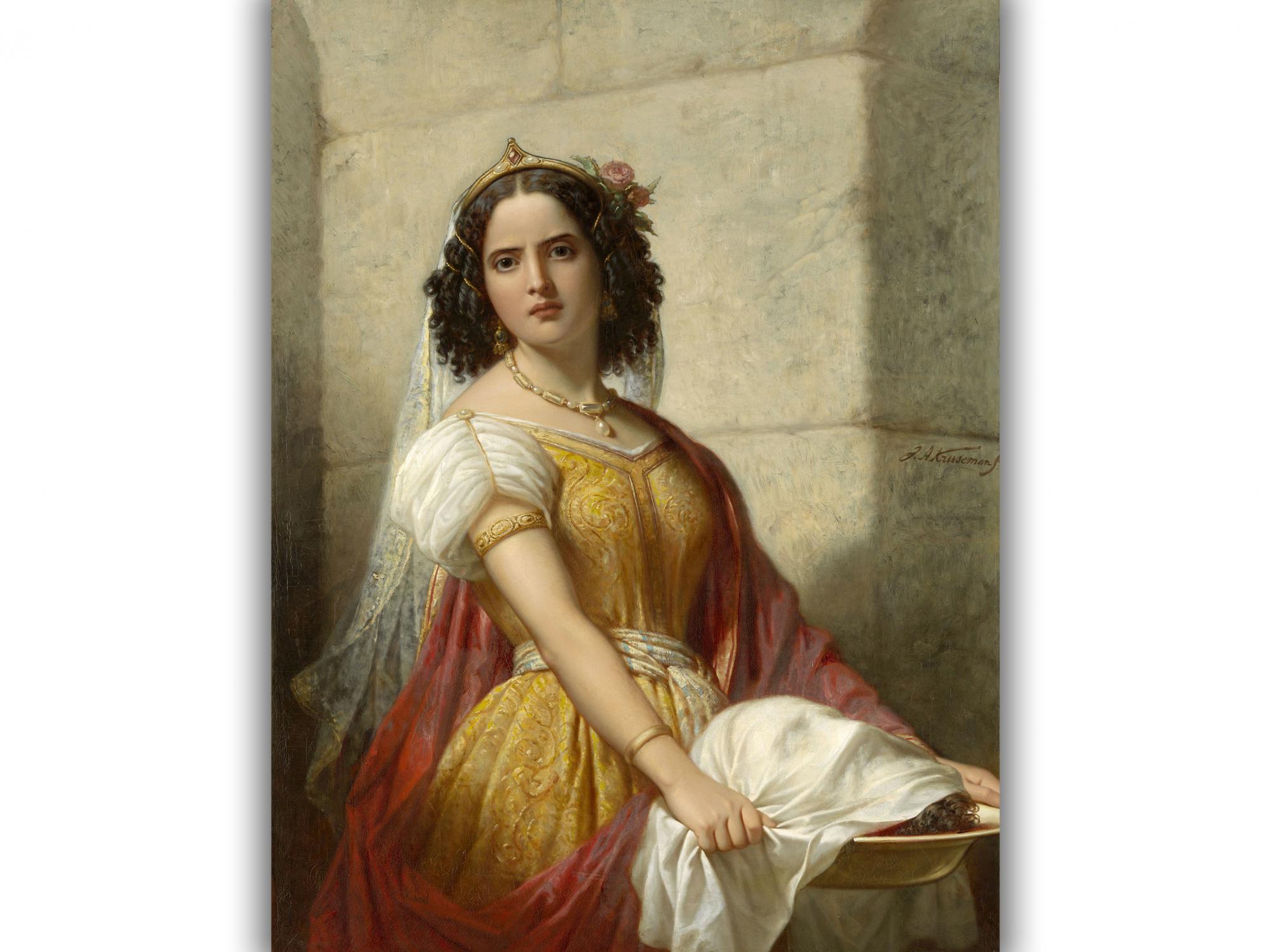 Reprodukcija „Salomėja su Jono Krikštytojo galva“, Jan Adam Kruseman, (1861)