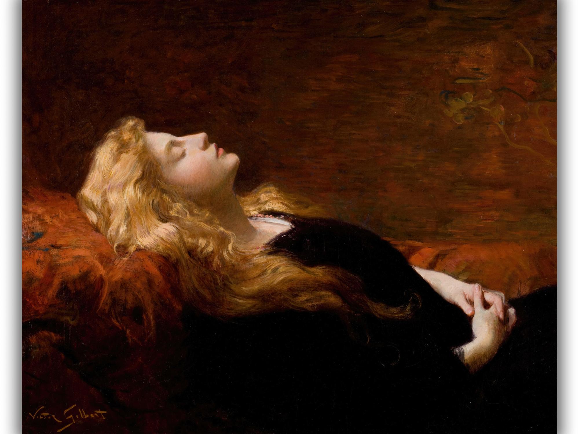 Reprodukcija „Miegančioji gražuolė“, Victor Gabriel Gilbert