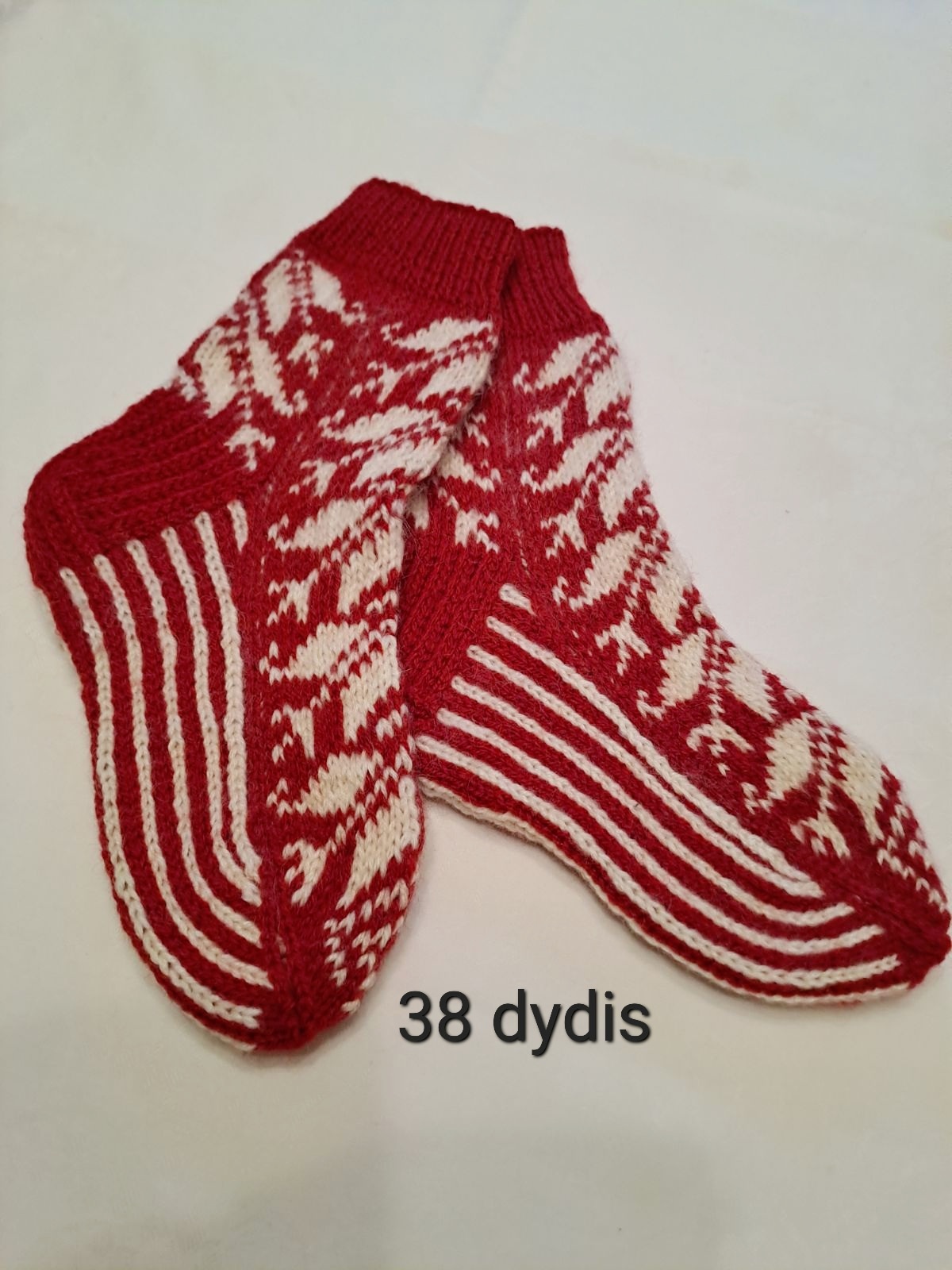 Vilnonės kojinės megztos virbalais  ,100% rankų darbas