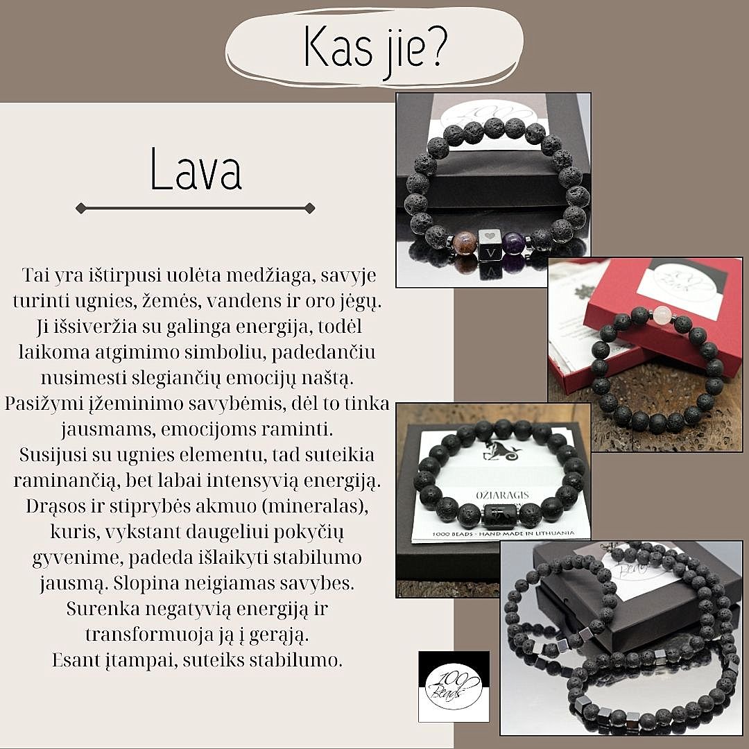 Vyriškas vulkaninės lavos vėrinys su hematitu