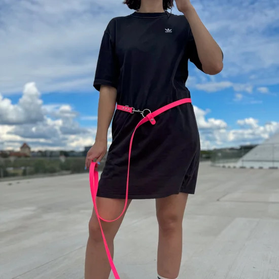 Biotano pavadėlis 19mm NEON PINK (3m ilgio)