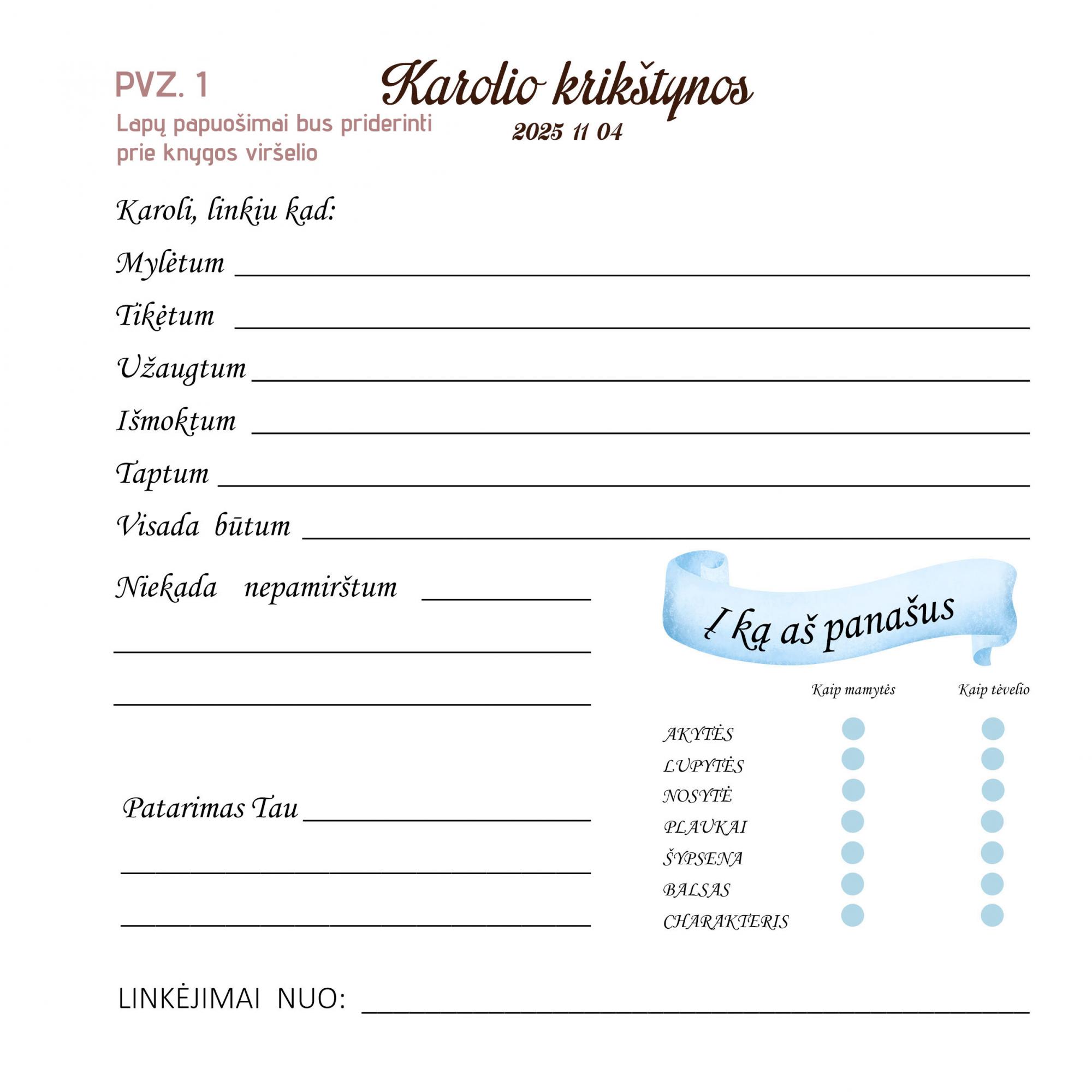 Palinkėjimų knyga berniuko krikštynoms „Meškiukas su balionais“