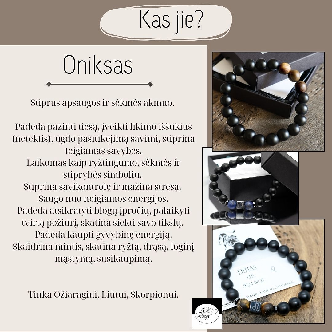 Agato ir onikso apyrankių komplektas Jam ir Jai (poros)
