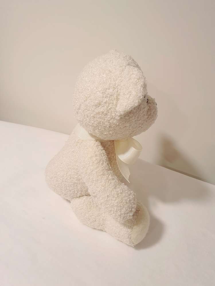 Meškiukas, siūtas iš Bukle  audinio, ūgis 30 cm