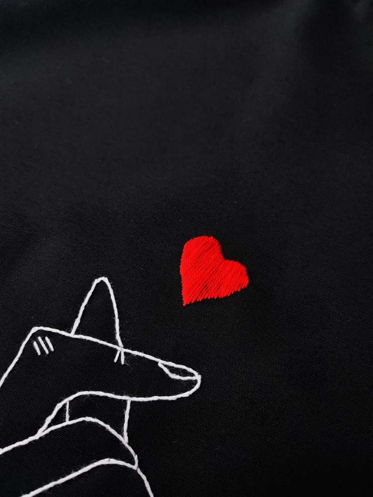 "Love is in the air“ medvilninis rankų darbo krepšys