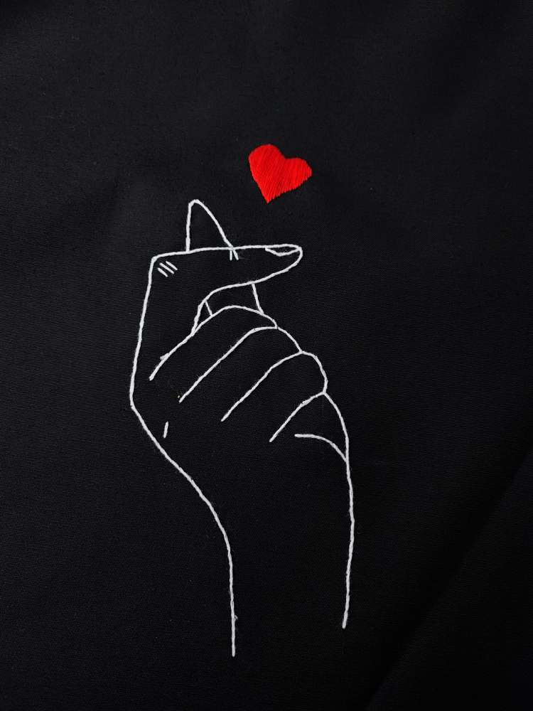 "Love is in the air“ medvilninis rankų darbo krepšys