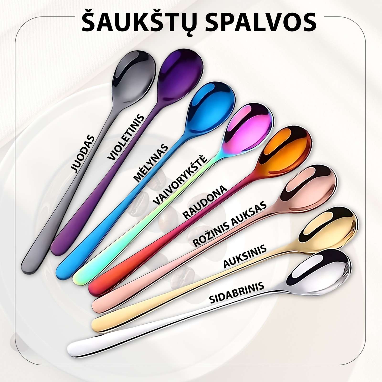 Graviruotas šaukštelis ilgu koteliu